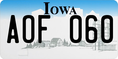 IA license plate AOF060