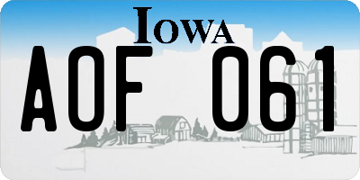 IA license plate AOF061