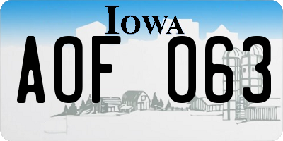 IA license plate AOF063