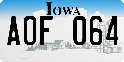 IA license plate AOF064