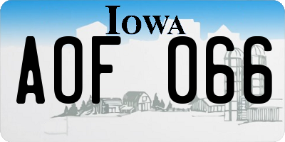 IA license plate AOF066