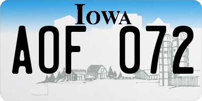 IA license plate AOF072