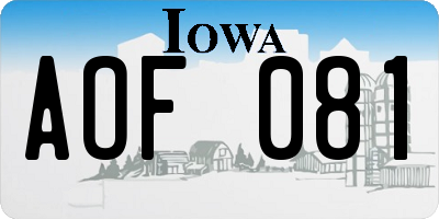 IA license plate AOF081