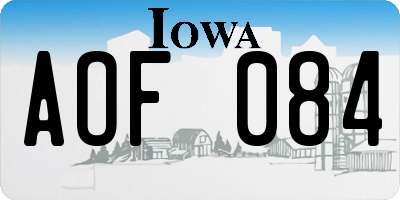 IA license plate AOF084