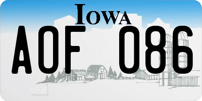 IA license plate AOF086