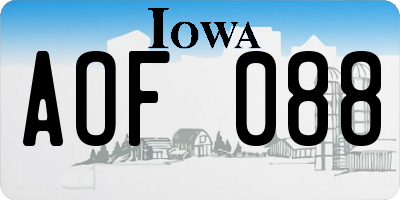 IA license plate AOF088