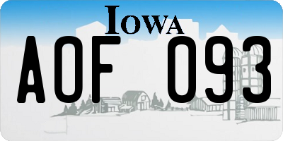 IA license plate AOF093