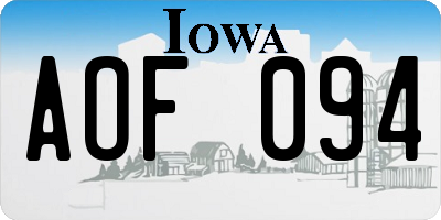 IA license plate AOF094