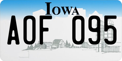 IA license plate AOF095