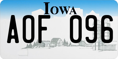 IA license plate AOF096