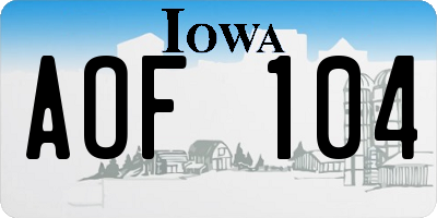 IA license plate AOF104