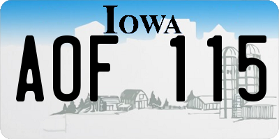 IA license plate AOF115