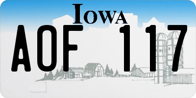 IA license plate AOF117