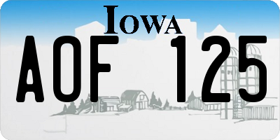IA license plate AOF125