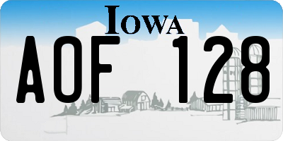 IA license plate AOF128