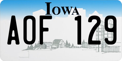 IA license plate AOF129