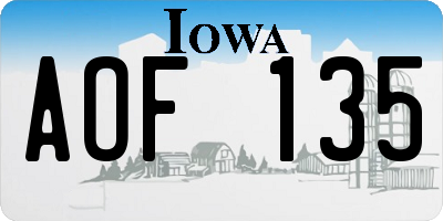 IA license plate AOF135