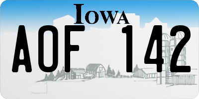 IA license plate AOF142