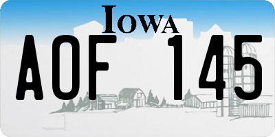 IA license plate AOF145