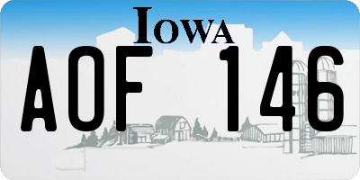 IA license plate AOF146