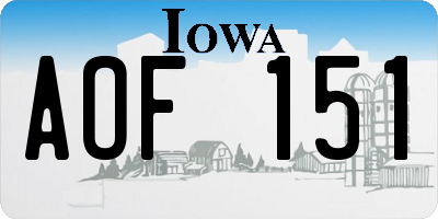 IA license plate AOF151