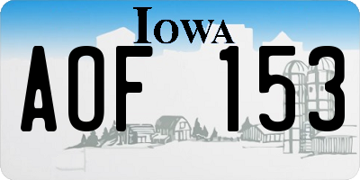 IA license plate AOF153