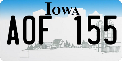 IA license plate AOF155