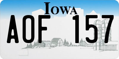 IA license plate AOF157