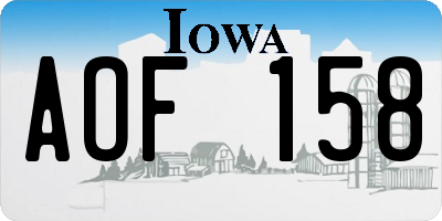 IA license plate AOF158
