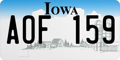 IA license plate AOF159