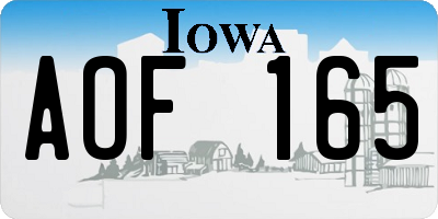 IA license plate AOF165