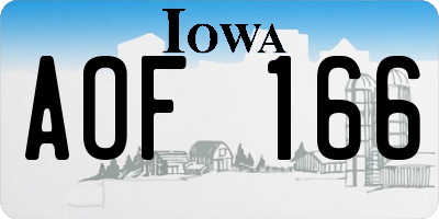 IA license plate AOF166