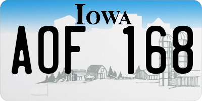 IA license plate AOF168