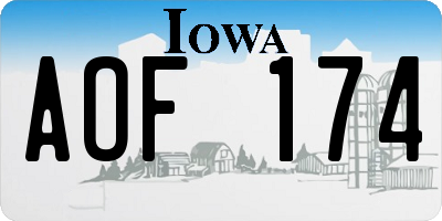 IA license plate AOF174
