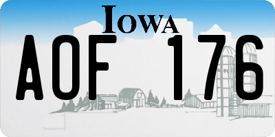IA license plate AOF176