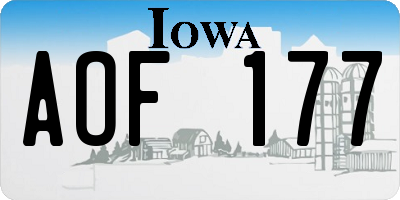 IA license plate AOF177