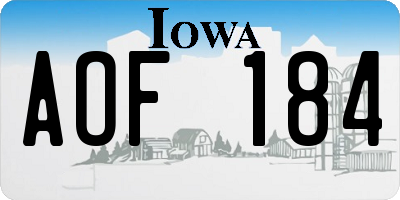 IA license plate AOF184