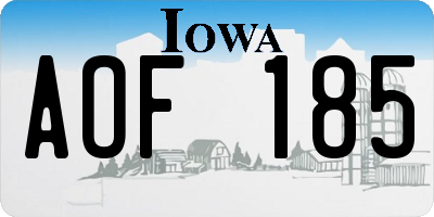 IA license plate AOF185