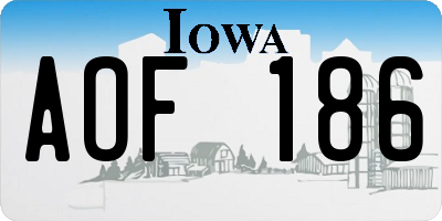 IA license plate AOF186