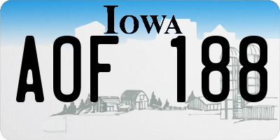 IA license plate AOF188