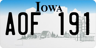 IA license plate AOF191