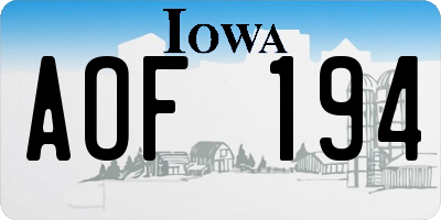 IA license plate AOF194