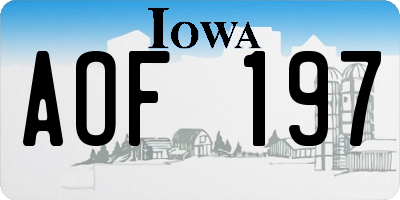 IA license plate AOF197