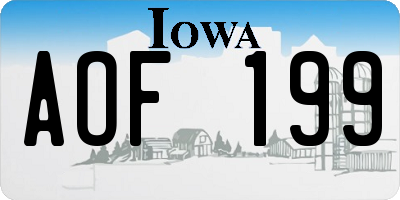 IA license plate AOF199