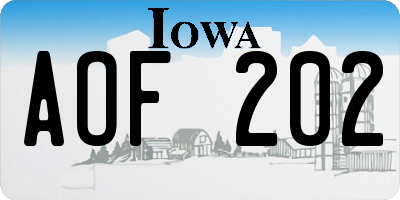 IA license plate AOF202
