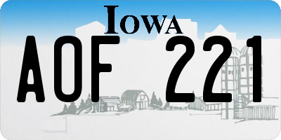 IA license plate AOF221