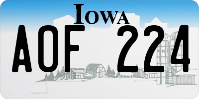 IA license plate AOF224