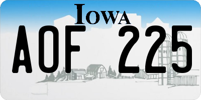 IA license plate AOF225