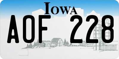 IA license plate AOF228