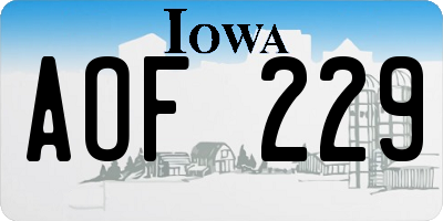 IA license plate AOF229
